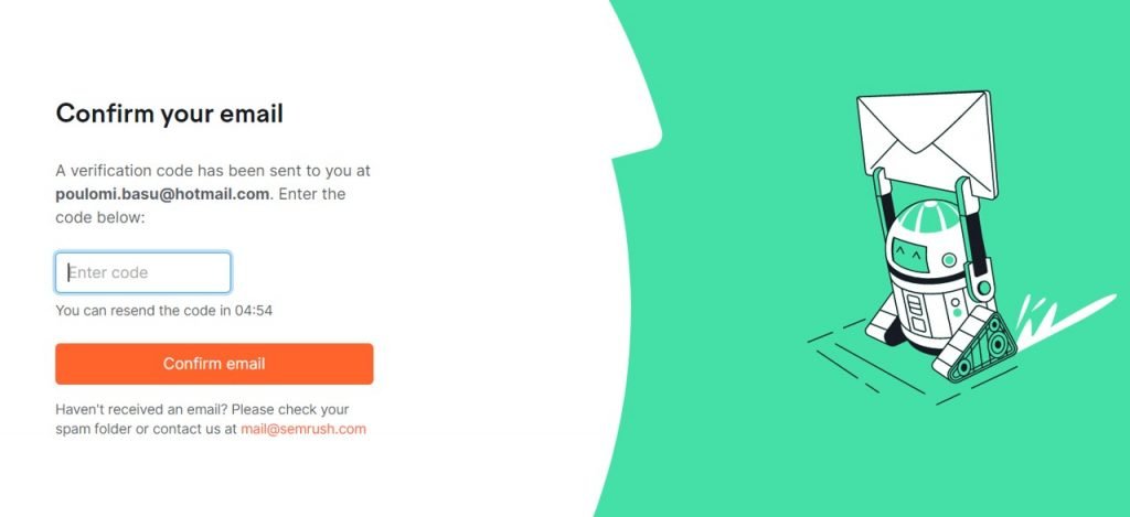 Semrush One Starter lifetime deal - confirm your email