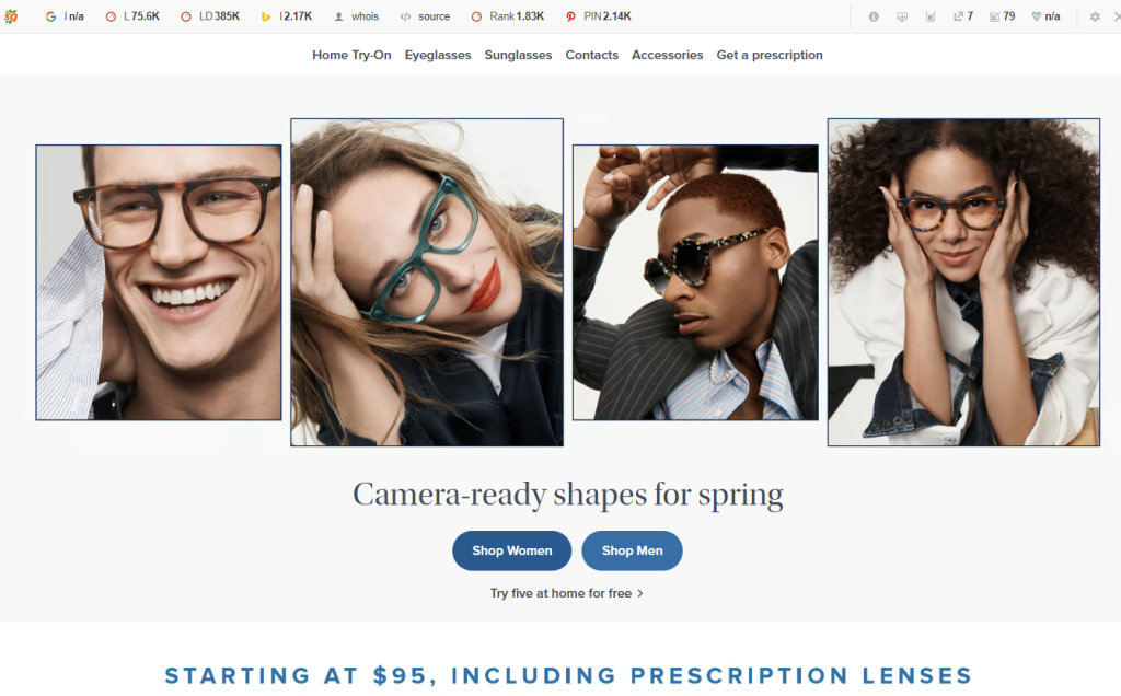 Warby Parker website