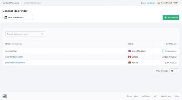 SE Ranking Content Idea Finder