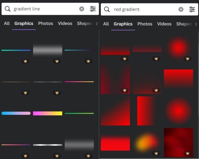 Canva Gradient Elements