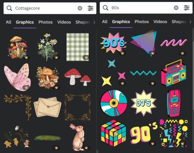 Canva Keywords for Vintage Elements