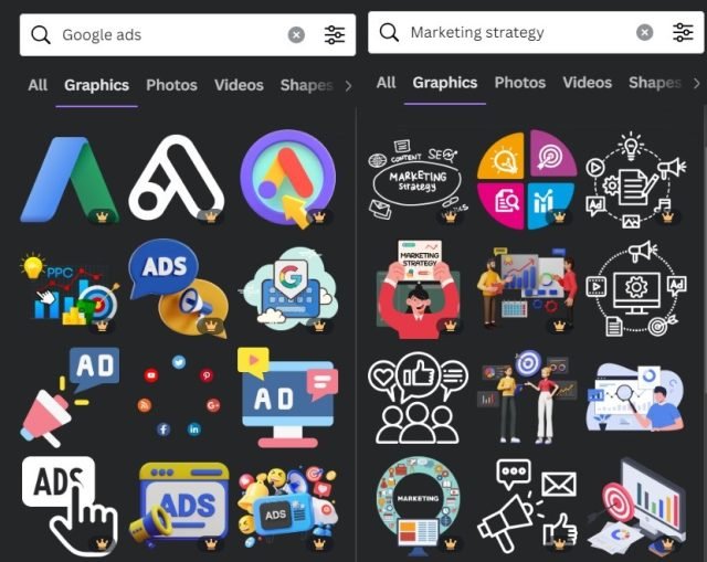 Canva keywords for marketing campaigns
