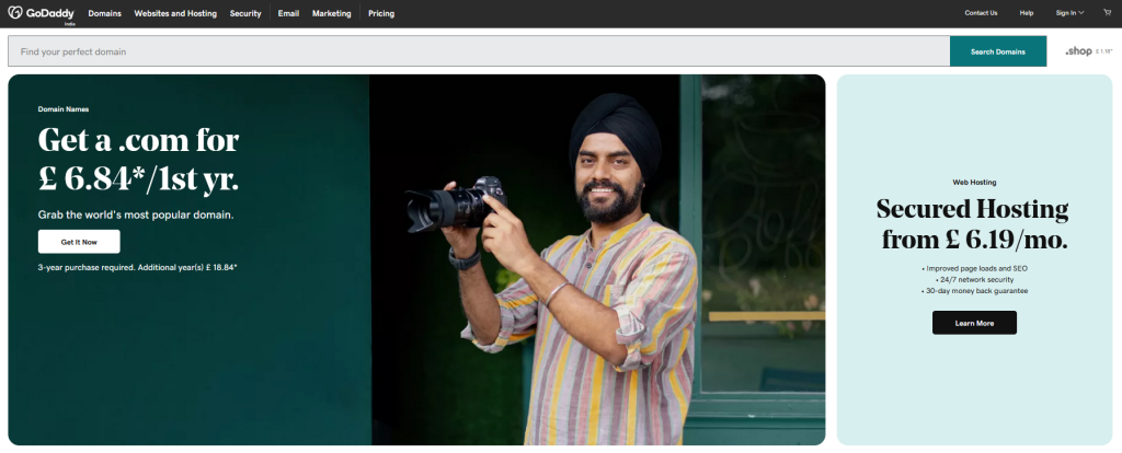 GoDaddy website hosting company
