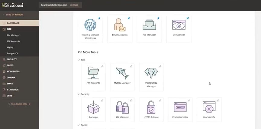 SiteGround Site Tools dashboard-1