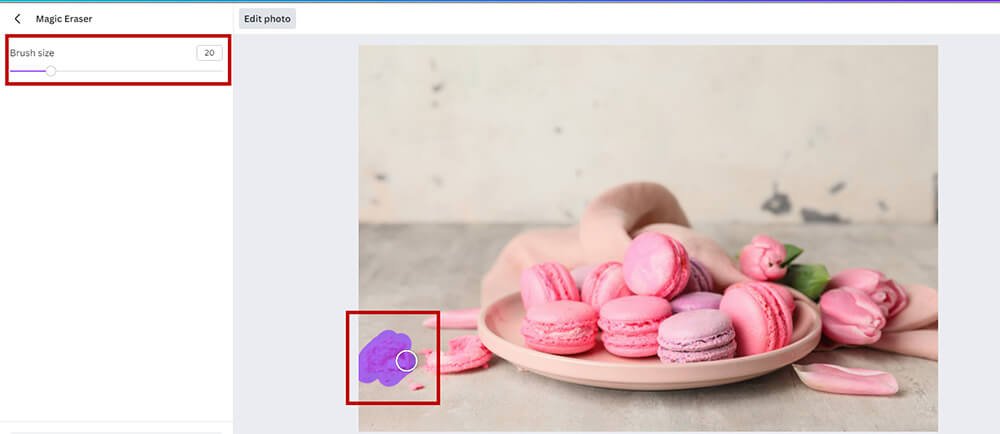 Erase and brush out parts of an image with the Magic Eraser tool