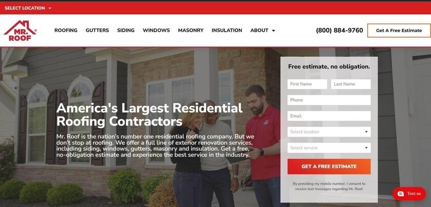 Roofing Website Design