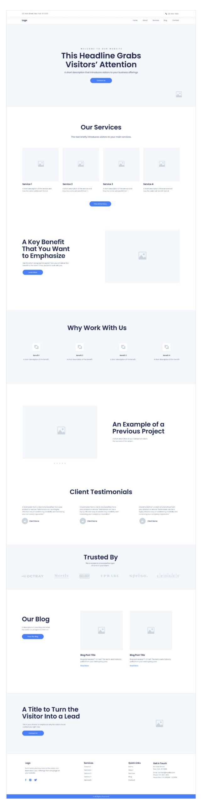 Website Outline Wireframe Example Elementor scaled