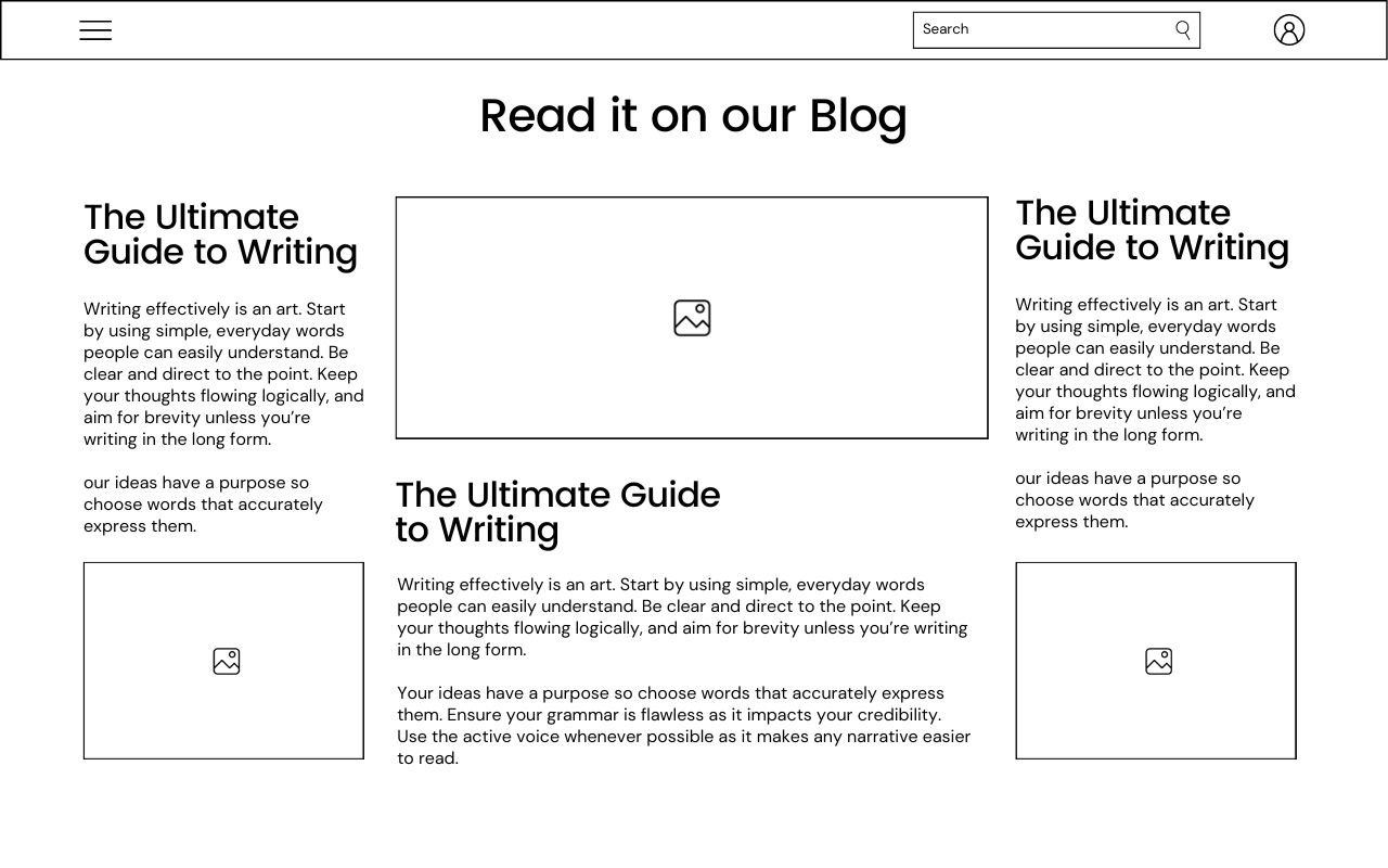 website wireframe template