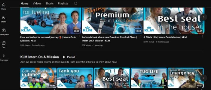 KLM On YouTube