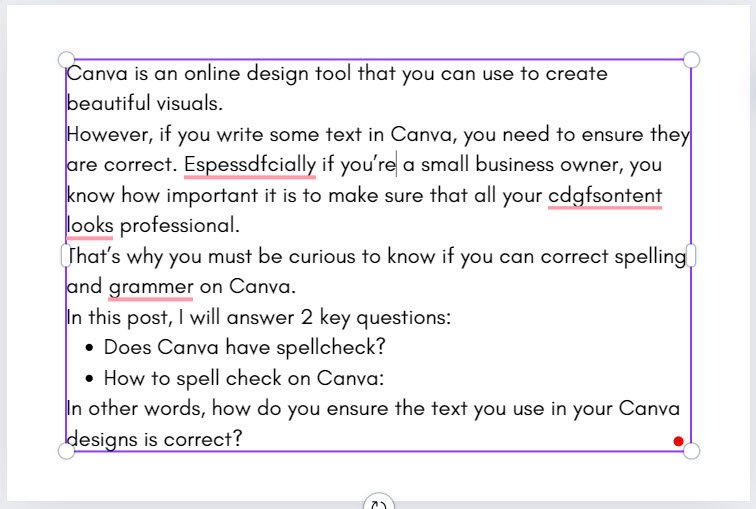 Type in your text in Canva. This one has obvious spelling errors.