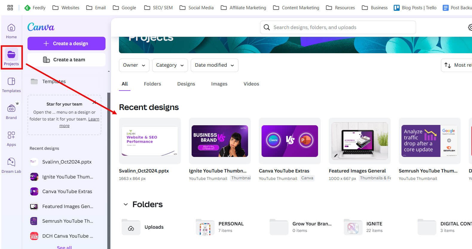 You can see your PPT file in the Recent Designs section