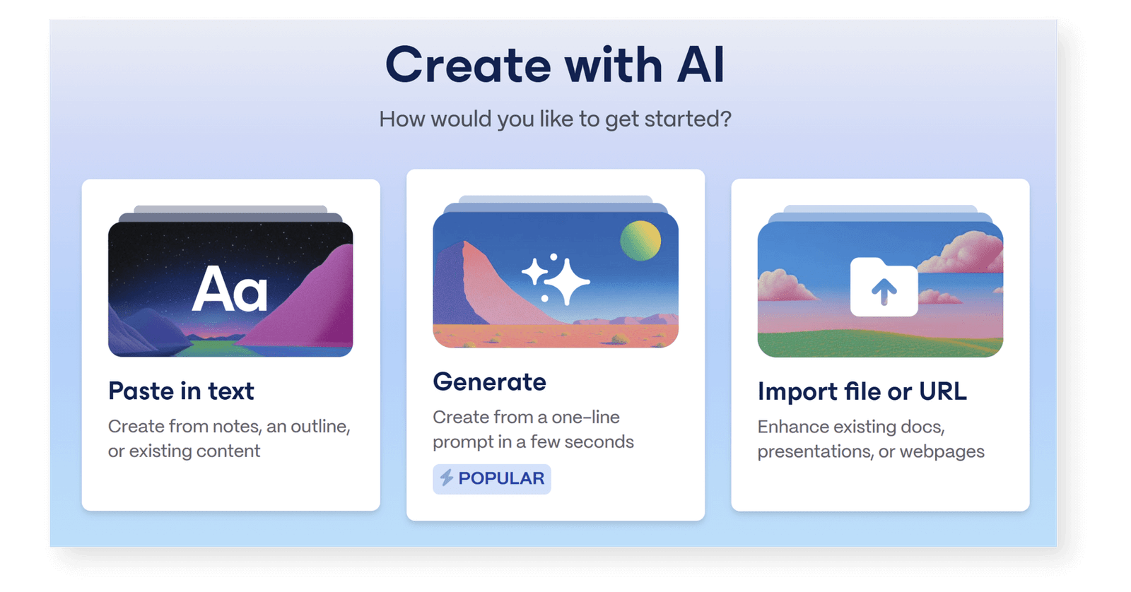 I Paste into Gamma and structure the project paste with AI