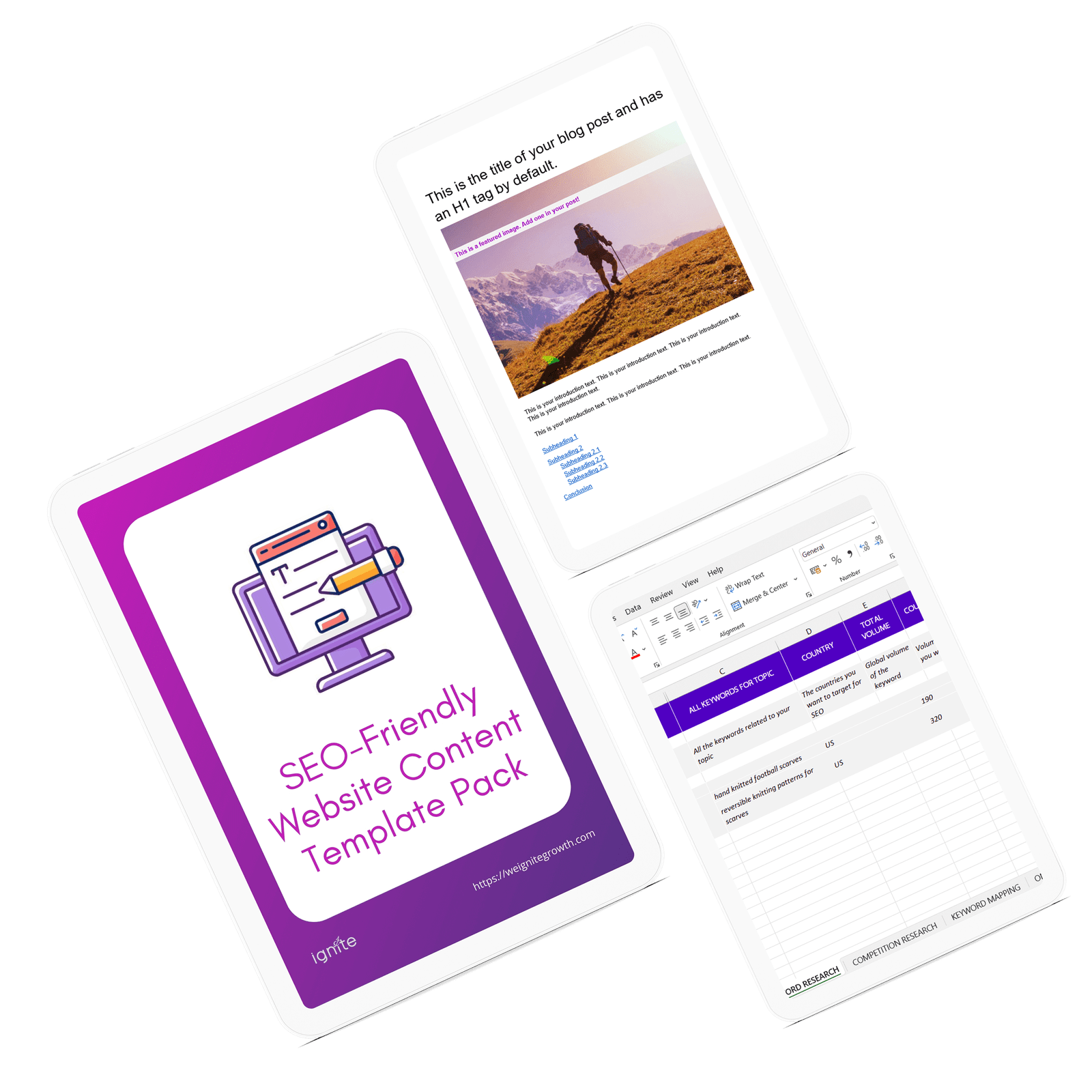 SEO-Friendly Lead Magnet Hero - Website Content Template Pack Cover Design